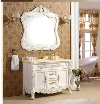 Stil European de cabinet baie de stejar din lemn masiv de cabinet baie combinație baie vanitatea chiuvetă cabinetului chiuveta podea