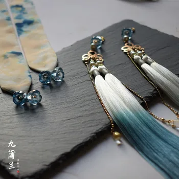 Original, manual de gradient ciucure hanfu panglica de păr husă este spânzurat împodobesc accesorii antice panglică frânghie colorate glazură