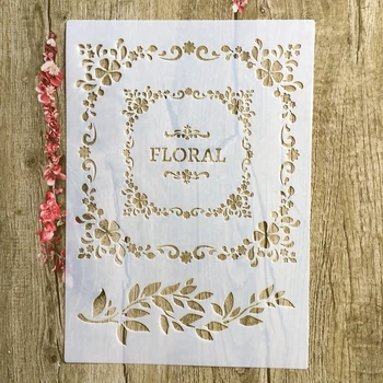 A4 29 * 21cm florale Frunze de BRICOLAJ Sabloane Pictura pe Perete Album de Colorat Relief Album Decorative de Hârtie Șablon Carte