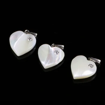 Naturale coajă albă în formă de Inimă Pandantiv Rafinat farmecele pentru a Face Bijuterii DIY cercei Coliere Accesorii 15*17MM