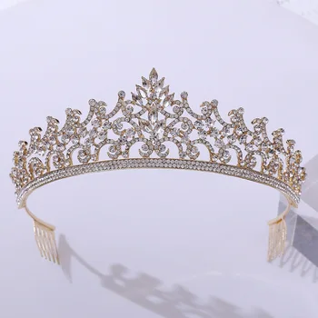 Mireasa Diademe și Coroane pentru Nunta Voal de Păr Bijuterii Accesorii Bling Stras Benzi Bentițe Femei Printesa Diadema