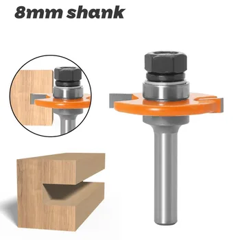 1 BUC 8MM Shank Milling Cutter Sculptură în Lemn T Tip Biscuit Comun Slot Cutter Imbinare de Mortezat Router Cam 5mm Înălțime de Tăiere Lemn