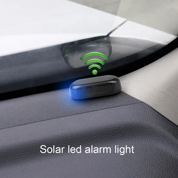 Solar de Alimentare USB Auto Lumina de Alarmă Anti-Furt Flash Intermitent de Avertizare Fals Car Led Lumina Flash Clipește Lampa Roșu Albastru Nou Update