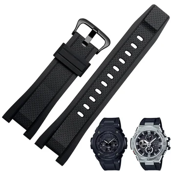 Cauciuc watchband pentru Casio G SHOCK Seria GST GST-210/W300/400G/B100 Silicon rezistent la apa banda de ceas barbati curele Accesorii 26*14