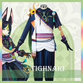 Tighnari Cosplay Costum Peruca Joc Genshin Impact Genshin Tighnari Coada Costume cu Urechi Accesorii Set Complet