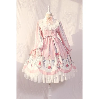Lolita rochie sweet lolita cușcă vis papion OP cu mâneci lungi rochie retro rochie victoriană fata kawaii lolita gotic (Nu Alice)