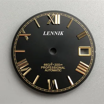 S-Uita-te la gloden/cadran negru cu logo-ul arabă ceas stil 28.5 mm super calitate pentru nh35 dial skx007/009/4r36/nh36 movment seik..