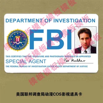 2 Tipuri de Cosplay X-Files Fox Mulder Carte de IDENTITATE Personalizate Documentele FBI Card de Cosplay Colecție de elemente de Recuzită