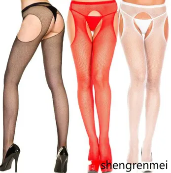 Shengrenmei 2019 Sexy Chilot Patru Părți Deschis Picioare Stramte Ciorapi Femei De Sex Feminin Ciorap Negru Lenjerie Erotica Dropshipping