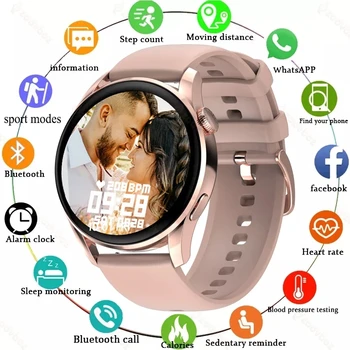 Noi încărcare Wireless de apelare Bluetooth Smart Watch Femei IP68 Impermeabil Rata de Inima Doamnelor Smartwatch Pentru Huawei Watch Bărbați Ceasuri