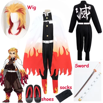 Anime Demon Slayer: Kimetsu nu Yaiba Cosplay Rengoku Kyoujurou Costum Bărbați Costum Kimetsu nu Yaiba Costume Cosplay jocuri de Rol