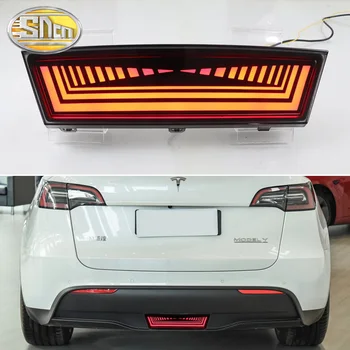 3-în-1 Funcții din Spate Rulează Lumina Lumina de Frână Dinamice de Semnalizare Reflector LED Lumina Pilot Pentru Tesla Model Y 2019 - 2022