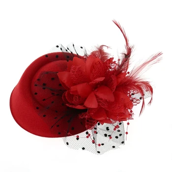 Y166 Fascinator Pălării Femei Bentita Cu Pene De Flori Mirese Păr Accesorii De Nunta