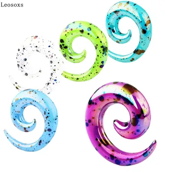 Leosoxs 2 piesa Noua Acrilice Conice Ear Expander Ureche Piercing Bijuterii Melc Pinna Scripete Pinna Vânzare Fierbinte Dopuri pentru Urechi și Tuneluri
